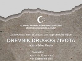 Promocija knjige “Dnevnik drugog života” Edina Mezita u utorak 7. oktobra
