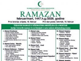 Raspored klanjanja teravih namaza